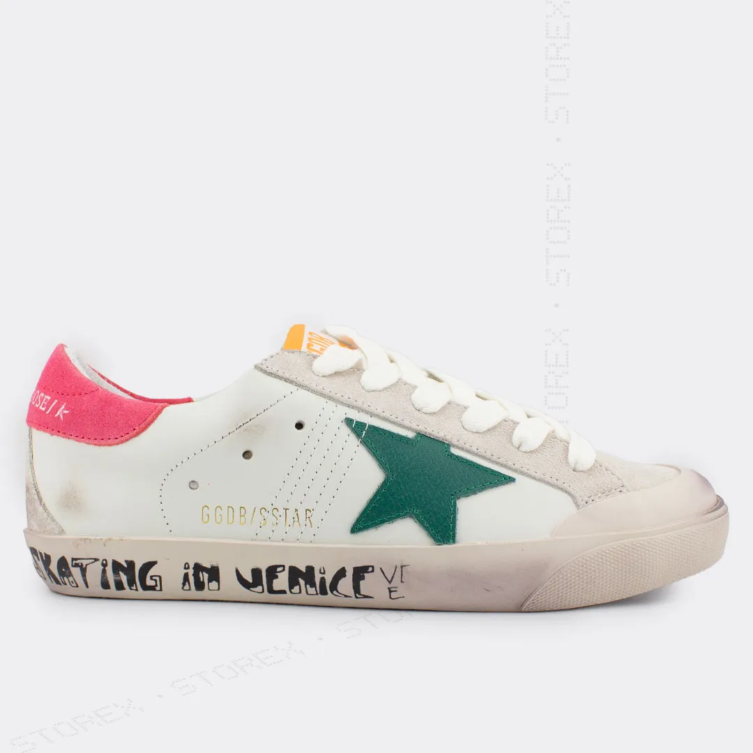 Golden Goose ★ Superstar White Pink Green Orange